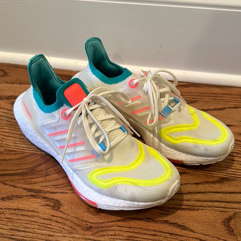 Adidas ultra boost! Worn once a little spot on the toes that could be cleaned.